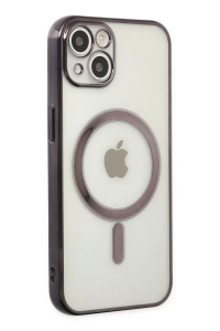 Apple iPhone 14 Plus Kılıf Magneticsafe Lazer Silikon - Siyah