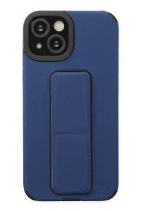 Apple iPhone 14 Plus Kılıf Mega Standlı Silikon - Mavi