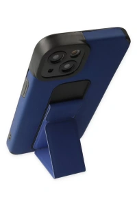 Apple iPhone 14 Plus Kılıf Mega Standlı Silikon - Mavi