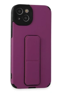 Apple iPhone 14 Plus Kılıf Mega Standlı Silikon - Mor
