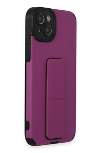 Apple iPhone 14 Plus Kılıf Mega Standlı Silikon - Mor