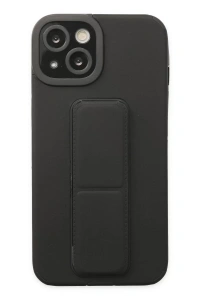 Apple iPhone 14 Plus Kılıf Mega Standlı Silikon - Siyah