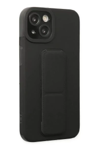 Apple iPhone 14 Plus Kılıf Mega Standlı Silikon - Siyah