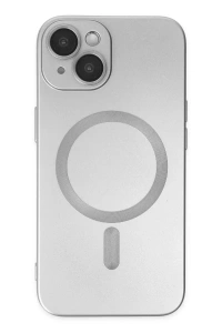Apple iPhone 14 Plus Kılıf Moshi Lens Magneticsafe Silikon - Gümüş