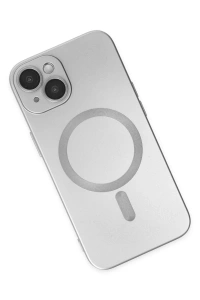 Apple iPhone 14 Plus Kılıf Moshi Lens Magneticsafe Silikon - Gümüş