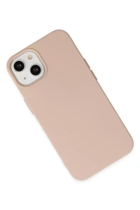 Apple iPhone 14 Plus Kılıf Nano içi Kadife Silikon - Pudra