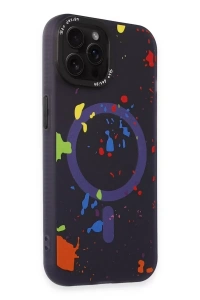 Apple iPhone 14 Pro Colorful Magsafe Kapak - Derin Mor