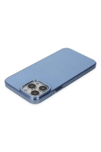 Apple iPhone 14 Pro Kılıf Anka PC Sert Metal Kapak - Mavi