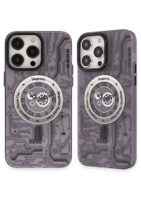 Apple iPhone 14 Pro Kılıf Apollo Magneticsafe Desenli Kapak - Apollo Mor - 5