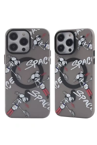 Apple iPhone 14 Pro Kılıf Apollo Magneticsafe Desenli Kapak - Apollo Siyah - 3