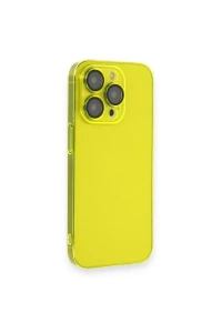 Apple iPhone 14 Pro Kılıf Armada Lensli Kapak - Sarı