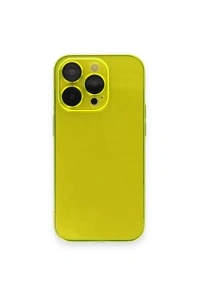 Apple iPhone 14 Pro Kılıf Armada Lensli Kapak - Sarı