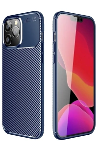 Apple iPhone 14 Pro Kılıf Auto Focus Karbon Kapak - Lacivert