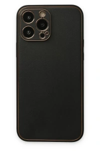 Apple iPhone 14 Pro Kılıf Coco Deri Silikon Kapak - Siyah