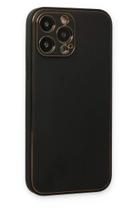 Apple iPhone 14 Pro Kılıf Coco Deri Silikon Kapak - Siyah