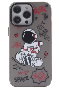 Apple iPhone 14 Pro Kılıf Desenli Kapak - Siyah - 1