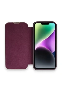 Apple iPhone 14 Pro Kılıf Dolpin Kapaklı - Derin Mor