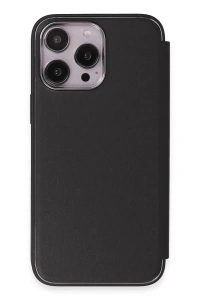 Apple iPhone 14 Pro Kılıf Dolpin Kapaklı - Siyah