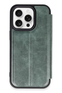 Apple iPhone 14 Pro Kılıf Flip Cover - Koyu Yeşil