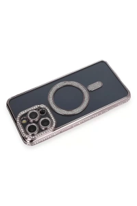 Apple iPhone 14 Pro Kılıf Joke Simli Magneticsafe Kılıf - Gri