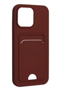 Apple iPhone 14 Pro Kılıf Kelvin Kartvizitli Silikon - Bordo