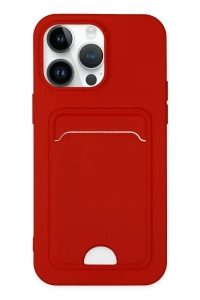 Apple iPhone 14 Pro Kılıf Kelvin Kartvizitli Silikon - Kırmızı