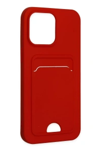 Apple iPhone 14 Pro Kılıf Kelvin Kartvizitli Silikon - Kırmızı