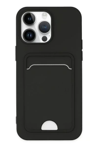 Apple iPhone 14 Pro Kılıf Kelvin Kartvizitli Silikon - Siyah