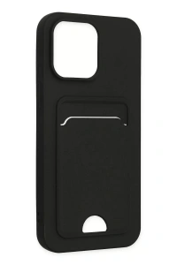 Apple iPhone 14 Pro Kılıf Kelvin Kartvizitli Silikon - Siyah