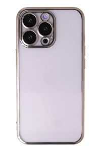 Apple iPhone 14 Pro Kılıf Lensli Silikon - Gold