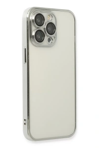 Apple iPhone 14 Pro Kılıf Lensli Silikon - Gümüş