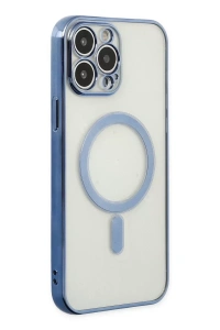 Apple iPhone 14 Pro Kılıf Magneticsafe Lazer Silikon - Sierra Blue