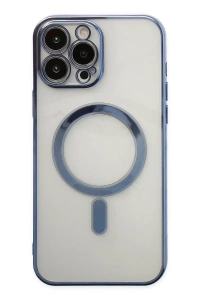 Apple iPhone 14 Pro Kılıf Magneticsafe Lazer Silikon - Sierra Blue