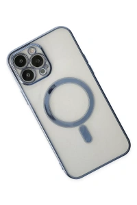 Apple iPhone 14 Pro Kılıf Magneticsafe Lazer Silikon - Sierra Blue
