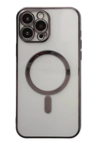 Apple iPhone 14 Pro Kılıf Magneticsafe Lazer Silikon - Siyah