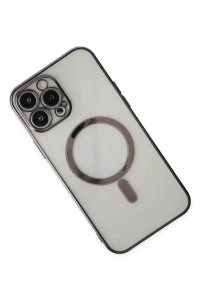 Apple iPhone 14 Pro Kılıf Magneticsafe Lazer Silikon - Siyah