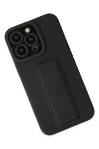 Apple iPhone 14 Pro Kılıf Mega Standlı Silikon - Siyah