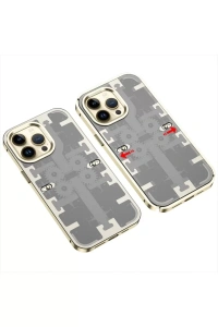 Apple iPhone 14 Pro Kılıf Mekanik Bumper Kapak - Gold