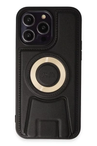 Apple iPhone 14 Pro Kılıf Merkür Magneticsafe Standlı Kapak - Siyah