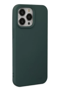 Apple iPhone 14 Pro Kılıf Nano içi Kadife Silikon - Koyu Yeşil