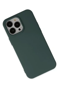 Apple iPhone 14 Pro Kılıf Nano içi Kadife Silikon - Koyu Yeşil