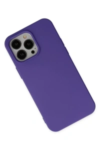Apple iPhone 14 Pro Kılıf Nano içi Kadife Silikon - Mor