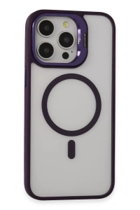 Apple iPhone 14 Pro Kılıf Roblox Lens Magsafe Standlı Kapak - Derin Mor