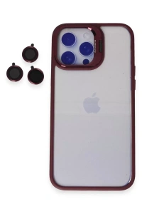 Apple iPhone 14 Pro Kılıf Roblox Lens Standlı Kapak - Bordo