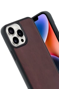 Apple iPhone 14 Pro Max Kılıf Aras Deri Kapak - Bordo