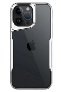 Apple iPhone 14 Pro Max Kılıf Boyi Silikon Kapak - Gümüş