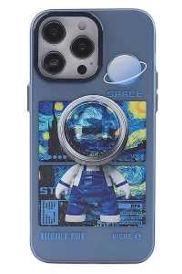 Apple iPhone 14 Pro Max Kılıf Desenli Kapak - Mavi - 1
