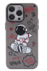 Apple iPhone 14 Pro Max Kılıf Desenli Kapak - Siyah - 1