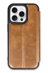 Apple iPhone 14 Pro Max Kılıf Flip Cover - Taba