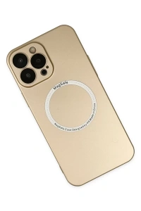 Apple iPhone 14 Pro Max Kılıf Jack Magneticsafe Lens Silikon - Gold
